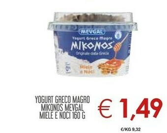 Conad Mevgal Yogurt Greco Magro Mikonos Con Miele E Noci Di Pecan offerta