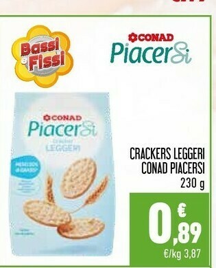 Conad Conad - Crackers Leggeri Piacersi 230 G(ml) offerta