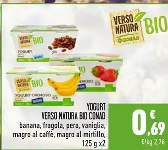 Conad Conad - Yogurt Mirtillo Biologico Magro Verso Natura 250 G(ml) offerta
