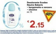 Despar Neutro Roberts Deodorante offerta