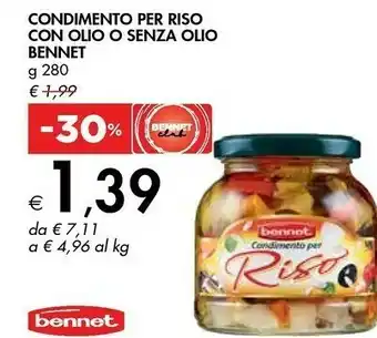 Bennet Bennet Condimento Per Riso Con Olio O Senza Olio offerta