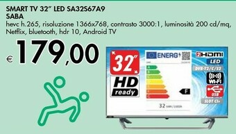 Bennet SABA SA32S67A9 TV 81,3 Cm (32") HD Smart TV Wi-Fi Argento offerta