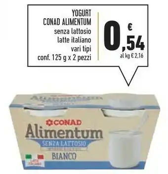 Conad Superstore Yogurt Conad Alimentum Senza Lattosio Latte Italiano offerta