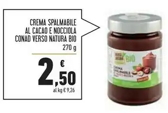 Conad Superstore Natura bio Crema Spalmabile Al Cacao E Nocciola Verso offerta