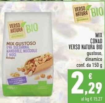 Conad City Conad - Mix Gustoso Uva Sultanina, Mandorle, Nocciole E Noci Biologico Verso Natura 150 G(ml) offerta