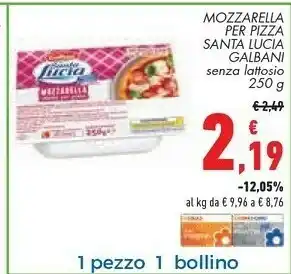Conad City Galbani Mozzarella Per Pizza Santa Lucia Senza Lattosio offerta