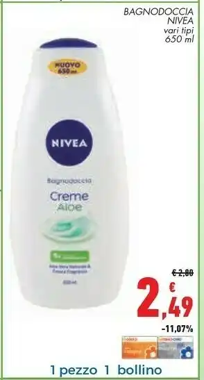 Conad City Nivea Bagnodoccia Creme Aloe offerta