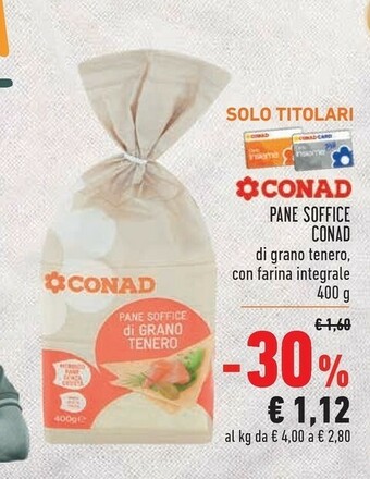Conad City Conad - Il Pane Soffice Di Grano Tenero 400 G(ml) offerta