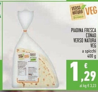 Conad Conad - Piadina Fresca A Spicchi Senza Conservanti Veg Verso Natura 400 G(ml) offerta