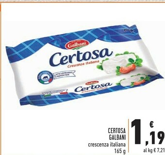 Conad Galbani Certosa Crescenza 165 G(ml) offerta