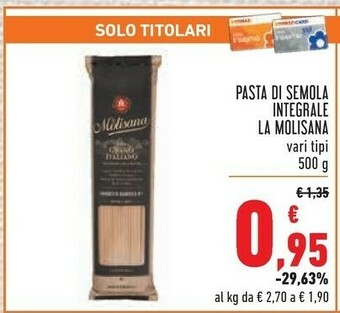 Conad La Molisana Pasta Di Semola Integrale 500 G offerta