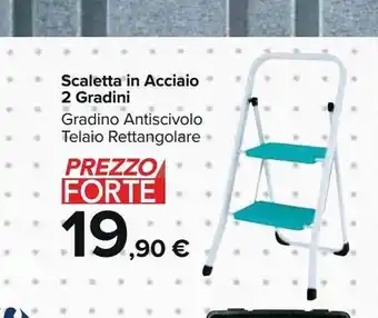 Scaletta in acciaio 2 gradini