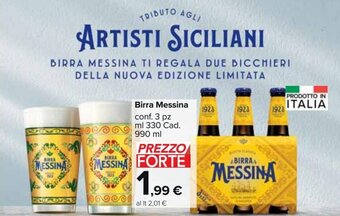Carrefour Market Birra messina 3 pz 330 ml Cad. 990 ml offerta