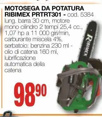 Mondo Brico Motosega da potatura ribimex prtrt301 offerta