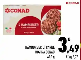 Conad City Hamburger di carne bovina conad offerta