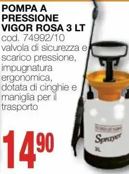 Mondo Brico Pompa a pressione vigor rosa 3 lt offerta