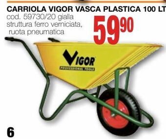 Mondo Brico Carriola vigor vasca plastica 100 lt offerta