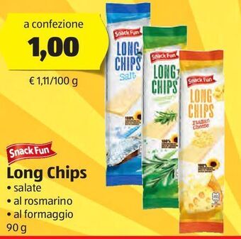 ALDI Snack Fun Long chips 90 g offerta