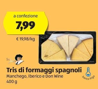 ALDI Tris di formaggi spagnoli 400 g offerta