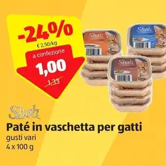 Shah Patè in vaschetta per gatti 4 x 100 g