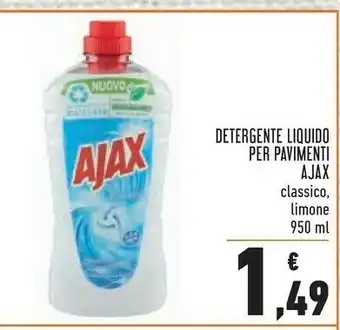 Conad Ajax Detergente Liquido Per Pavimenti Classico/ Limone offerta