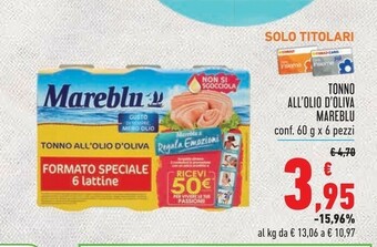Conad Mareblu Tonno All'Olio D'Oliva offerta