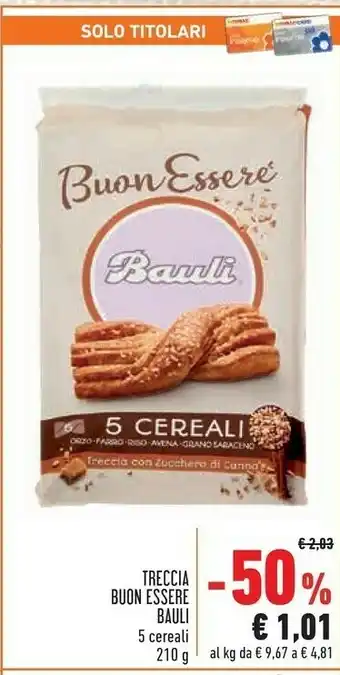 Conad Bauli Trecciamore 5 Cereali Con Zucchero Grezzo Di Canna offerta