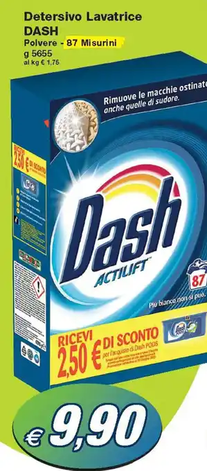 Prix Quality Dash Detersivo Lavatrice Polvere 87 misurini 5655 g offerta