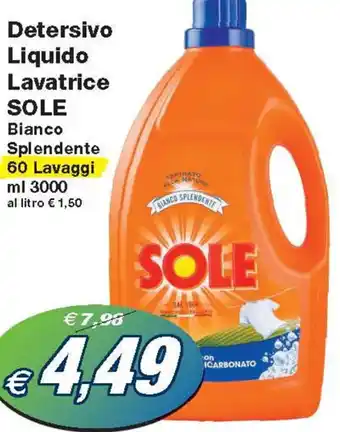 Prix Quality Sole Detersivo Liquido Lavatrice 60 lavaggi 3000 ml offerta