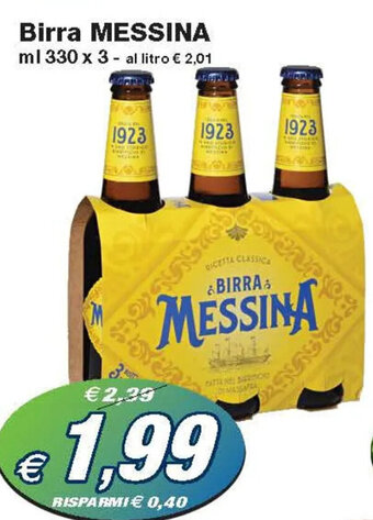 Prix Quality Messina Birra ml 330 x 3 offerta
