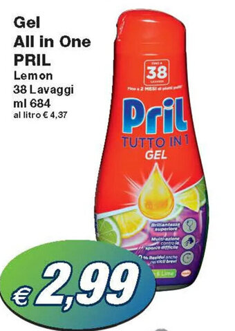 Pril Gel All in One Lemon 38 Lavaggi ml 684