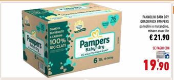 Conad Superstore Pannolini baby dry quadripack pampers offerta