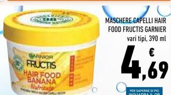 Conad Superstore Maschere capelli hair food fructis garnier offerta