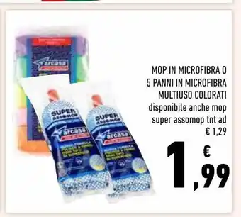 Conad Superstore Mop in microfibra o 5 panni in microfibra multiuso colorati offerta