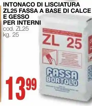 Mondo Brico Intonaco di lisciatura zl25 fassa a base di calce e gesso per interni offerta