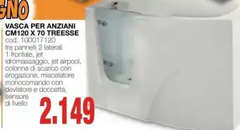 Mondo Brico Vasca per anziano cm120 x 70 treesse offerta