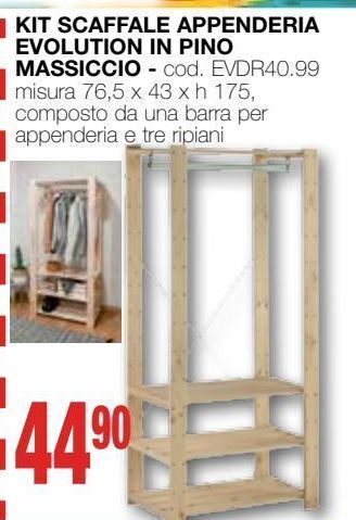 Mondo Brico Kit scaffale appenderia evolution in pino massiccio offerta