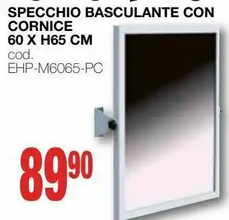 Specchio basculante con cornice 60 x h65 cm