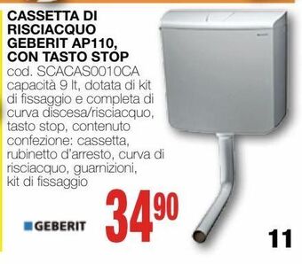 Mondo Brico Cassetta di risciacquo geberit ap110, con tasto stop offerta