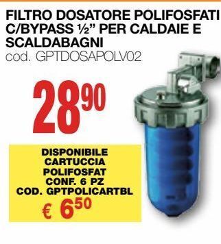 Filtro dosatore polifosfati c/bypass 1/2" per caldaie e scaldabagni