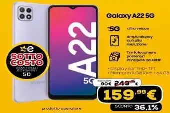 Euronics Samsung Galaxy A22 5G offerta