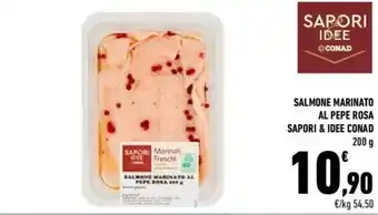 Conad Sapori & Idee Conad Salmone Marinato Al Pepe Rosa 200 g offerta
