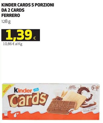 Coop Ferrero Kinder Cards 5 Porzioni Da 2 Cards 128 g offerta