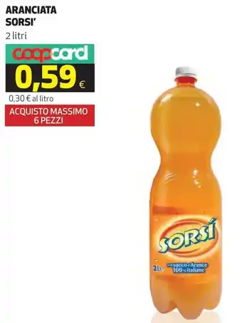 Coop Sorsi' Aranciata 2 Litri offerta