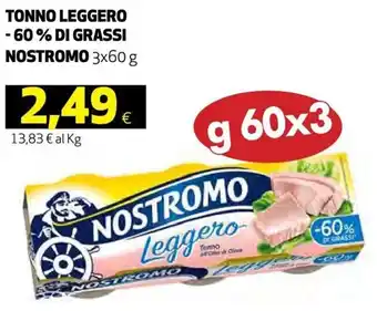 Coop Nostromo Tonno Leggero - 60% Di Grassi 3 x60 g offerta