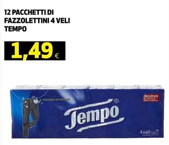 Coop Tempo 12 Pacchetti di Fazzolettini 4 Veli offerta