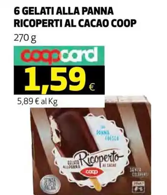 Coop Coop 6 Gelati Alla Panna Ricoperti Al Cacao 270 g offerta
