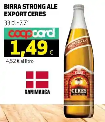 Coop Ceres Birra Strong Ale Export 33 cl - 7.7° offerta