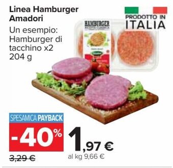 Carrefour Market Amadori Linea Hamburger x2 204 g offerta