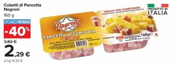 Carrefour Market Negroni Cubetti di Pancetta 160 g offerta